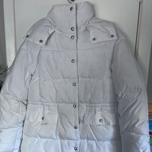 J. Crew White Signature Puffer Jacket